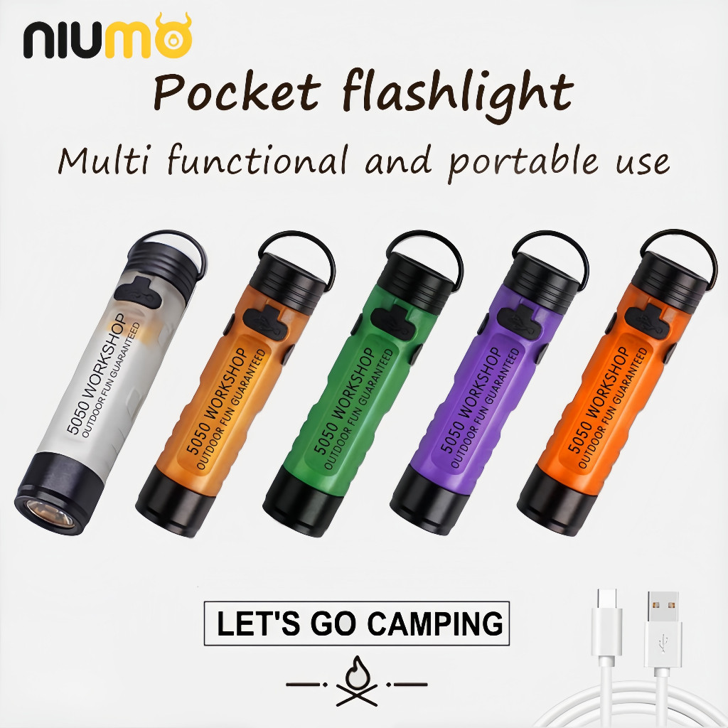 【niumo】ไฟฉายพกพา ไฟฉายพวงกุญแจ	mini flashlight ไฟฉายจิ๋ว ไฟฉาย led มาพร้อมกับตะขอแม่เหล็กและคลิปหมวก