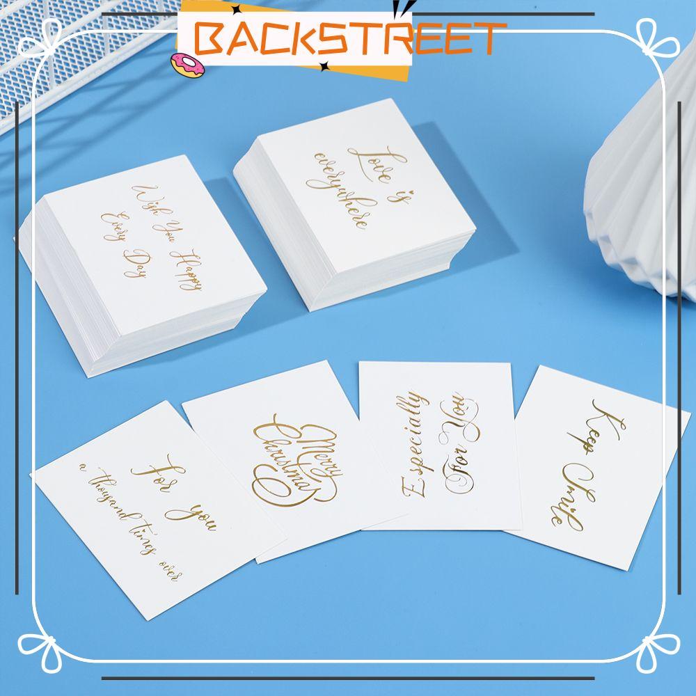 BACKSTAGEREAT 50PCS Handwriting Cards Gift Decor Happy Birthday Simple Design Thank You