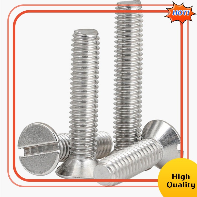 GB68 304 สแตนเลส one-word slot consunk หัวสกรู slotted แบนหัวสกรู M1.6M2M2.5M3M4M5M6M8M10SZLJ