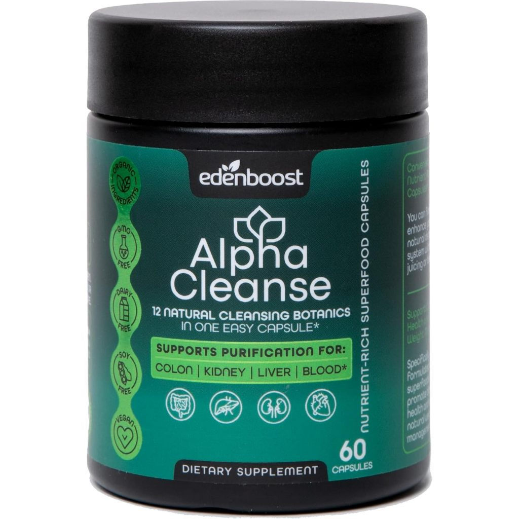 ซื้อ 3 แถม 1 ฟรีEdenBoost AlphaCleanse | Advanced 12-in-1 Liver Health & Detox Support | เบลนด์ซุปเปอร์ฟู้ดออร์แกนิก