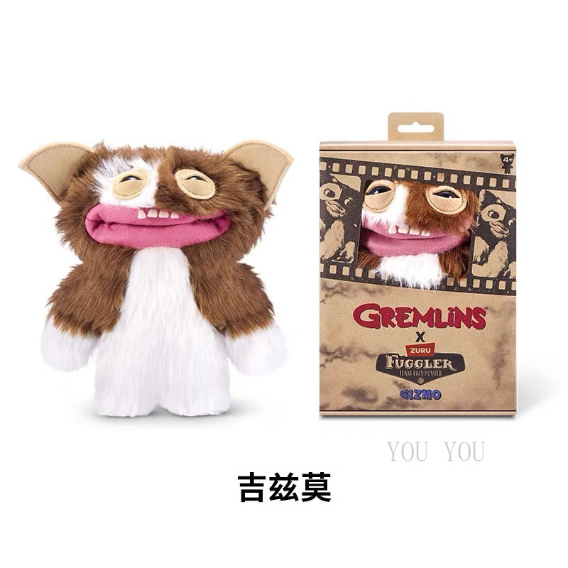Genuine Fuggler GREMLINS GIZMO ตุ๊กตาผ้าหนังปีศาจมีฟันน่ารัก ตุ๊กตาที่ชั่วรูปร่างแต่น่ารักและฮา-A233