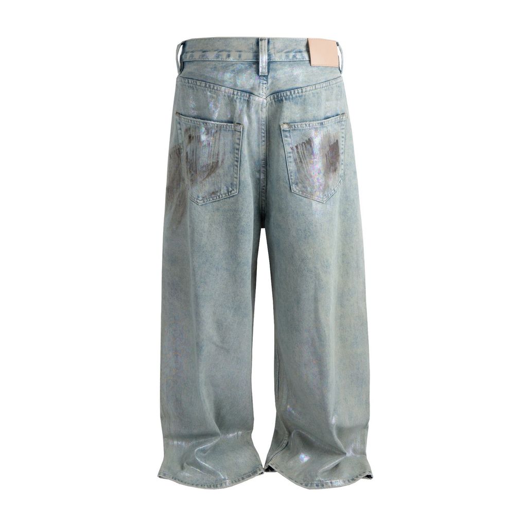 URHY New Heavy Industry Colorful Coating Ink Splash Vintage Washed Loose Wide-Leg Jeans