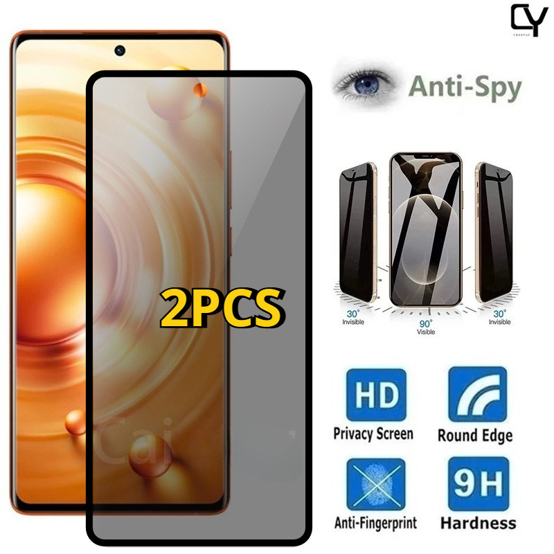 1-2 ชิ้นคลุมทั้งหมดความเป็นส่วนตัวสีดําขอบฟิล์มแก้วสําหรับ vivo V19 V17 V15 V11i V11 Pro Neo รัสเซีย