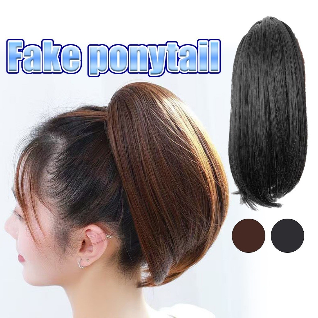 ยาว30CM แฮร์พีชหางม้า วิกผม ชิ้นหนา ดูเป็นธรรมชาติสุดๆ กิ๊บหนีบตัวใหญ่ แบบตรงสั้น 2สีให้เลือก - รูปที่ 2