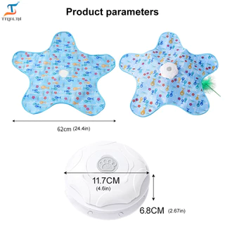 กะรัต ของเล่นแมวอัตโนมัติ 2in1 ไม้ตกแมวไฟฟ้า Interactive Cat Toy กระตุ้นสัญชาตญาณนักล่า แก้เบื่อแมว