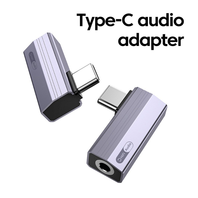 90 องศา USB Type C ถึง 3.5 มม.แจ็คอะแดปเตอร์เสียงสําหรับ Ip แท็บเล็ตพีซีโทรศัพท์ USB C ถึงแจ็ค 3.5 มม.หูฟัง Hifi Aux Connectors