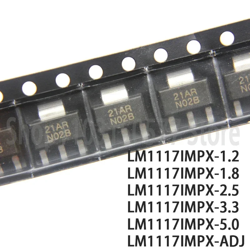5PCS LM1117IMPX-1.2 LM1117IMPX-1.8 LM1117IMPX-2.5 LM1117IMPX-3.3 LM1117IMPX-ADJ SOT-223 ชิป ic