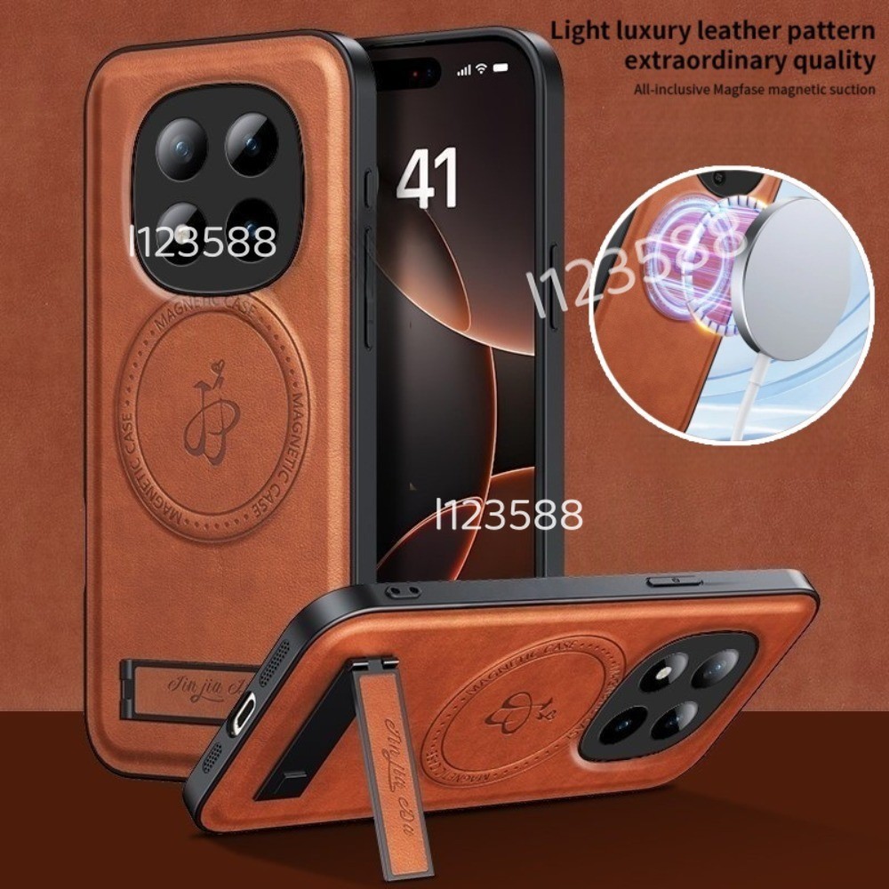 สําหรับRedmi Note15Pro + 5GกรณีหรูหราPUหนังแม่เหล็กไร้สายชาร์จป้องกันปกหลังสําหรับRedmiหมายเหตุ 15 Pro Plus Note15 Pro + 5G 2026 Xiaomi