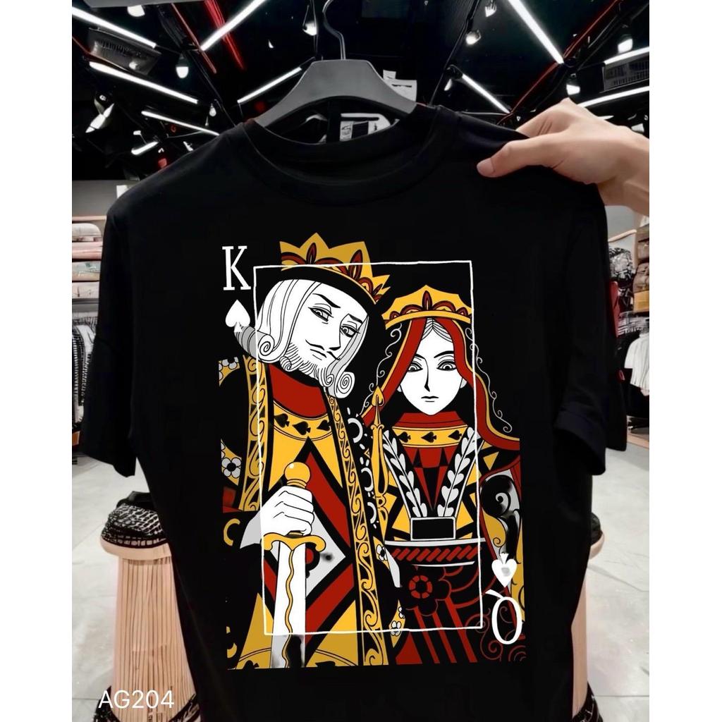 เสื้อยืดผ้ามัน รุ่นไพ่คิงส์&ควีน King&Queen