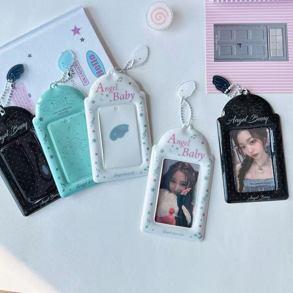 Ins Note Wings PVC 3 นิ้วผู้ถือบัตร Campus Card บัตรอาหาร Transit Card Idol Photo Storage Card