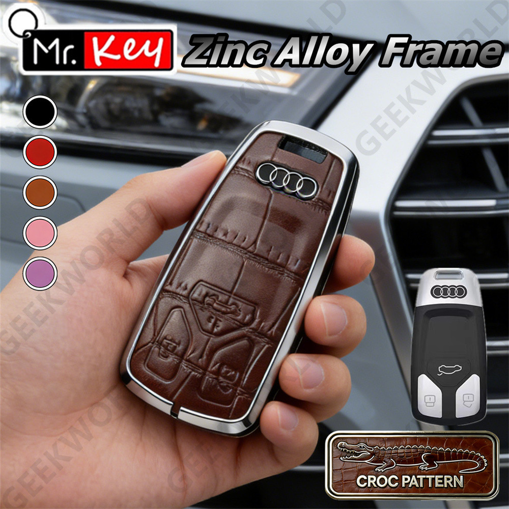 [Mr.Key] ฝาครอบลายจระเข้สําหรับ Audi S Line Allroad A4 A5 A6 A7 A8 Q5 Q7 Q8 S3 S4 S5 S6 S7 RS3 RS4 R
