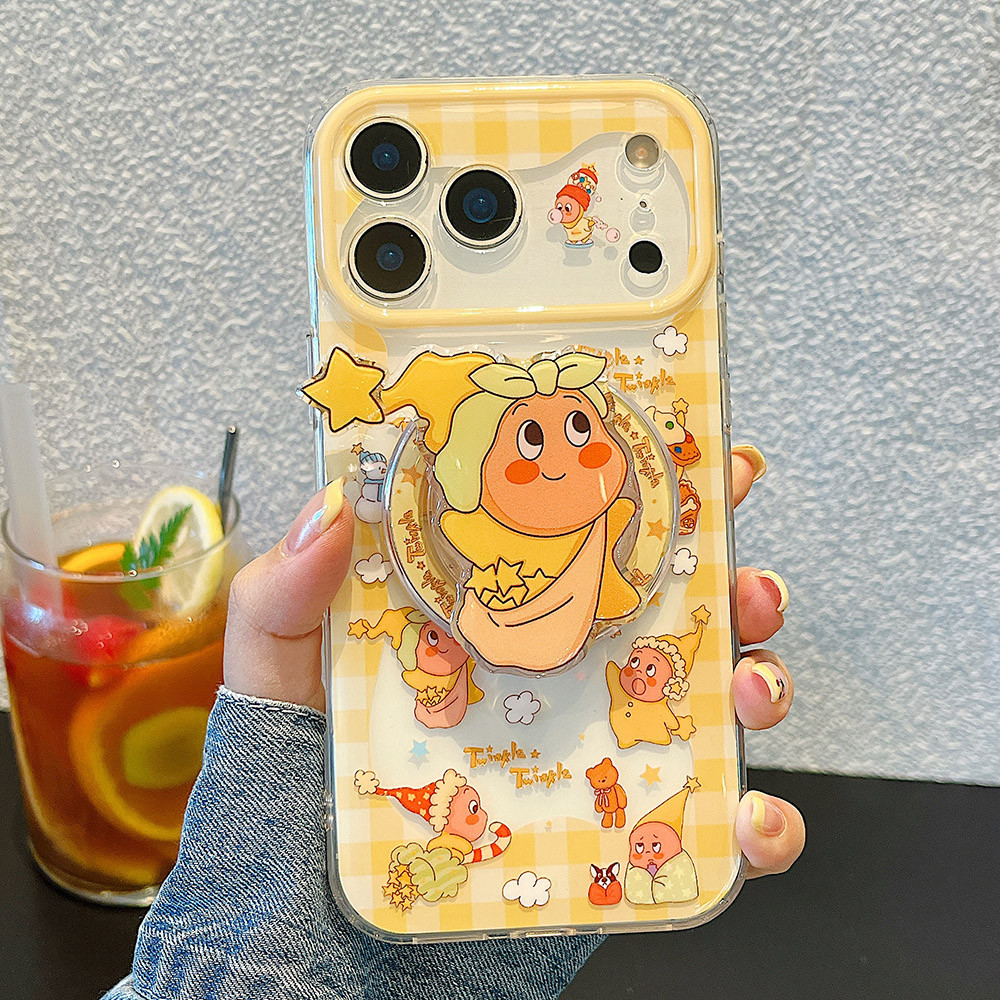 แม่เหล็กหมุนวงเล็บทุกวันดาวอะคริลิกรณีโทรศัพท์สําหรับ ไอโฟน 17 มือโปร สูงสุด 16 15 14 13 กันกระแทกป้องกันปลอก - รูปที่ 3