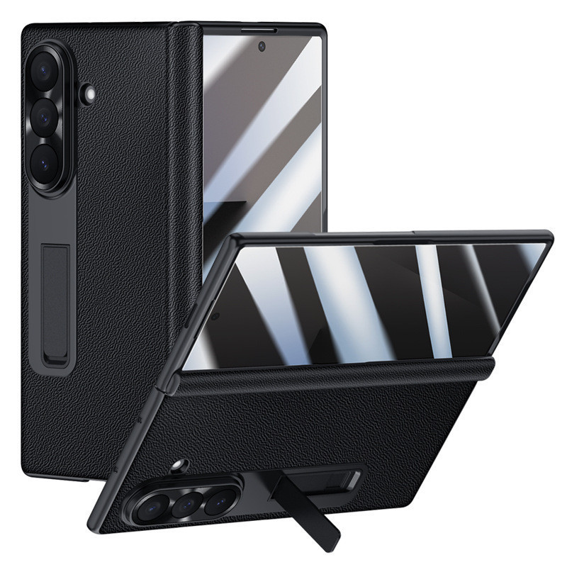 ใหม่สําหรับ Samsung Galaxy Z Fold7 เคสโทรศัพท์ Fold7/6/5 เคสหนังพร้อมขายึดฟิล์มป้องกันการแอบมอง Fold