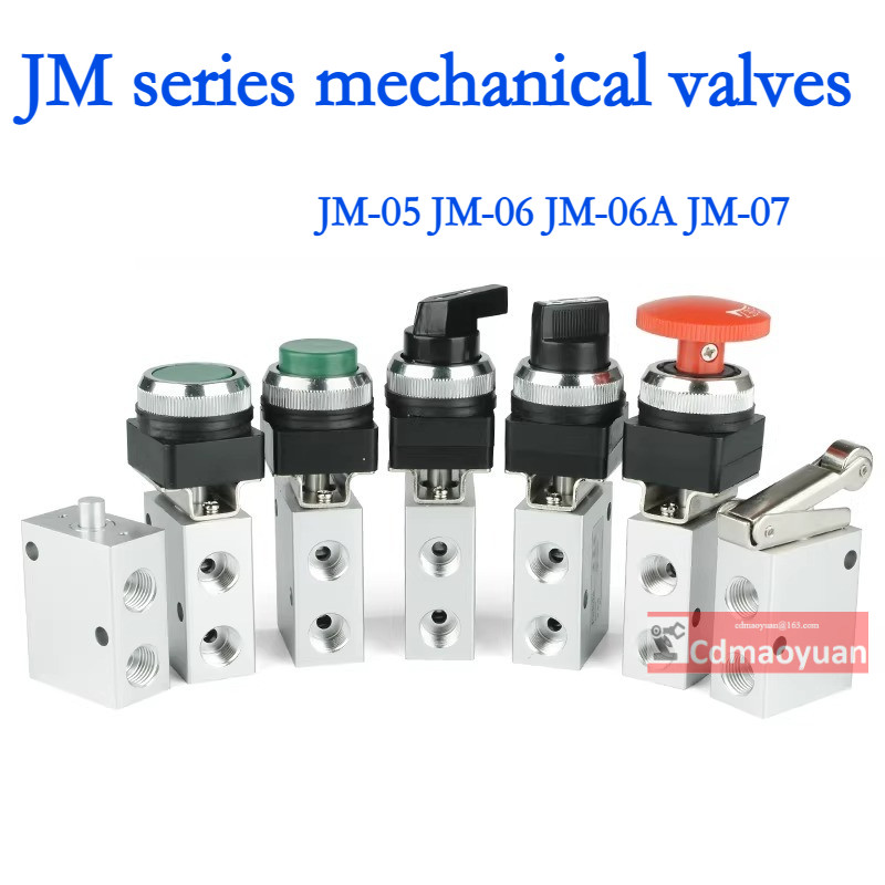 PNEUMATIC Two-Digit สาม-Way Mechanical วาล์วปุ่มกด Roller Knob สวิทช์ JM-05/JM-06 JM-04 คู่มือควบคุม