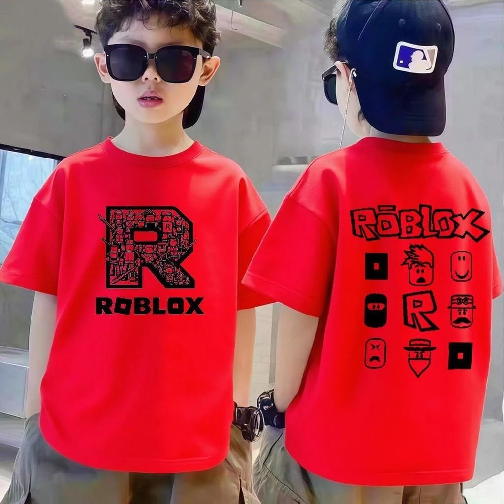 ของเด็ก เสื้อเด็ก เสื้อคอกลม สบายและนุ่ม คุณภาพดี unisex พิมพ์ลาย 'ROBLOX' สบายและนุ่ม อายุ 2-9 ปี - รูปที่ 4