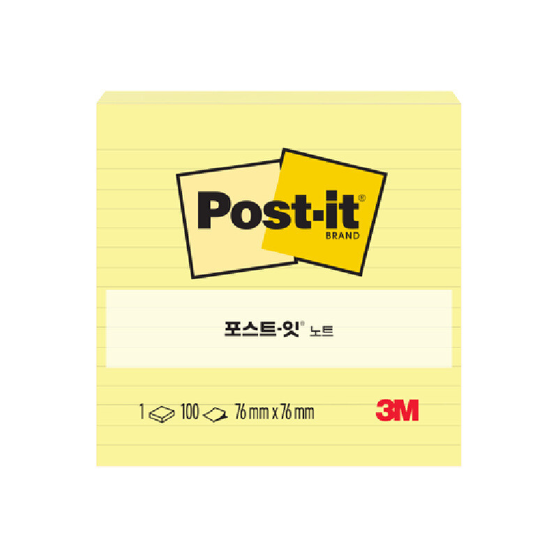 POST-IT โพสต์อิทโน้ต มีเส้น ขนาด 76x76 มม. สีเหลือง รุ่น 630-1CY