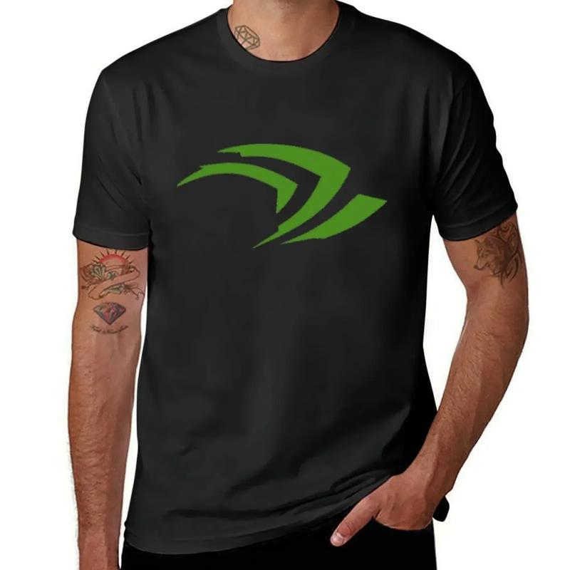 การจัดส่งภายใน 24 ชั่วโมง Nvidia Logo T-Shirt summer top plus size tops men graphic t shirts