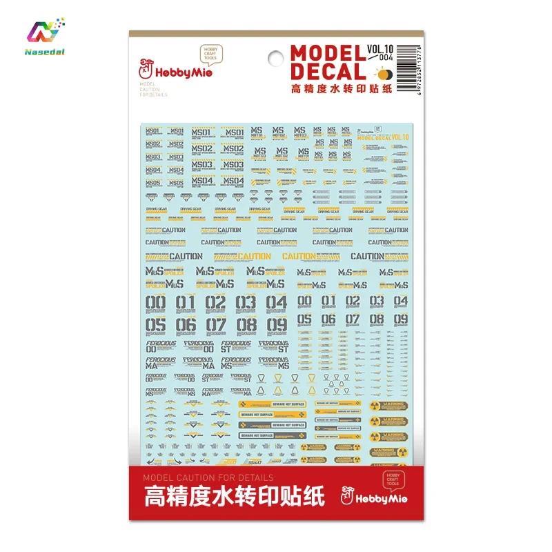 HOBBY MIO VOL10-001 ~005 รุ่น Decals Universal สติ๊กเกอร์น้ําสําหรับ Gunpla ทหารรุ่นอาคารเครื่องมืองานอดิเรก DIY Craft อุปกรณ์เสริม