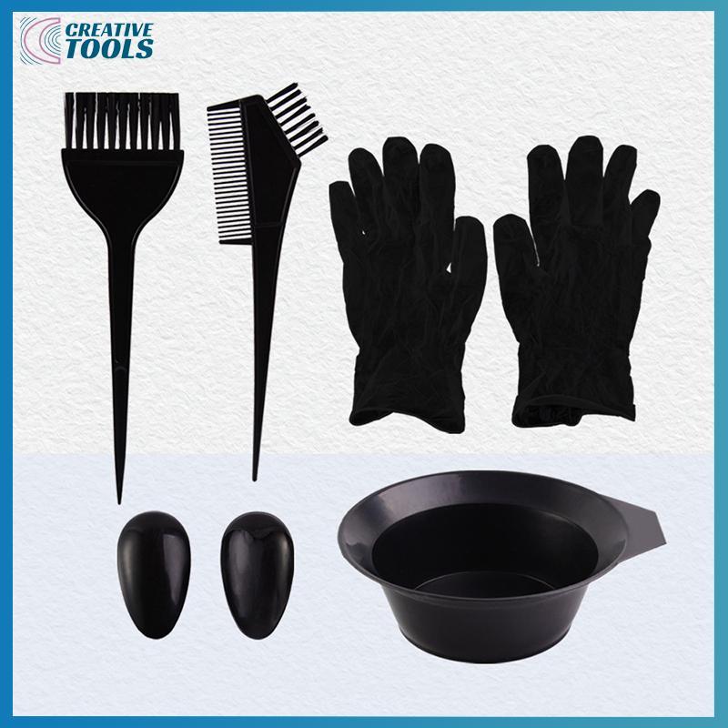 พร้อมสต็อก 5/7/9 ชิ้นชุดทําสีผม Home Salon Hair Dyeingb ผมชามแปรงสีครีม Earcap คลิป Cape จัดแต่งทรงผมเครื่องมือ