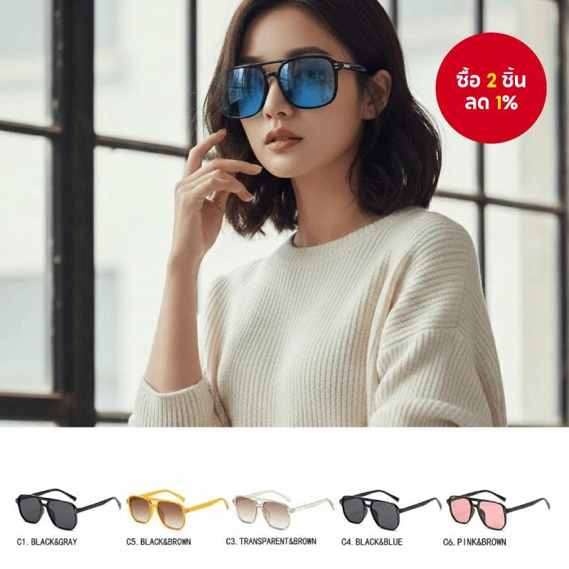 Vintage Square แว่นตากันแดดเลนส์สีเหลือง Retro Luxury Tinted Shades สําหรับผู้หญิงฤดูหนาว Sun Vacation Après-Ski สไตล์ Y2K รันเวย์แฟชั่น 2026