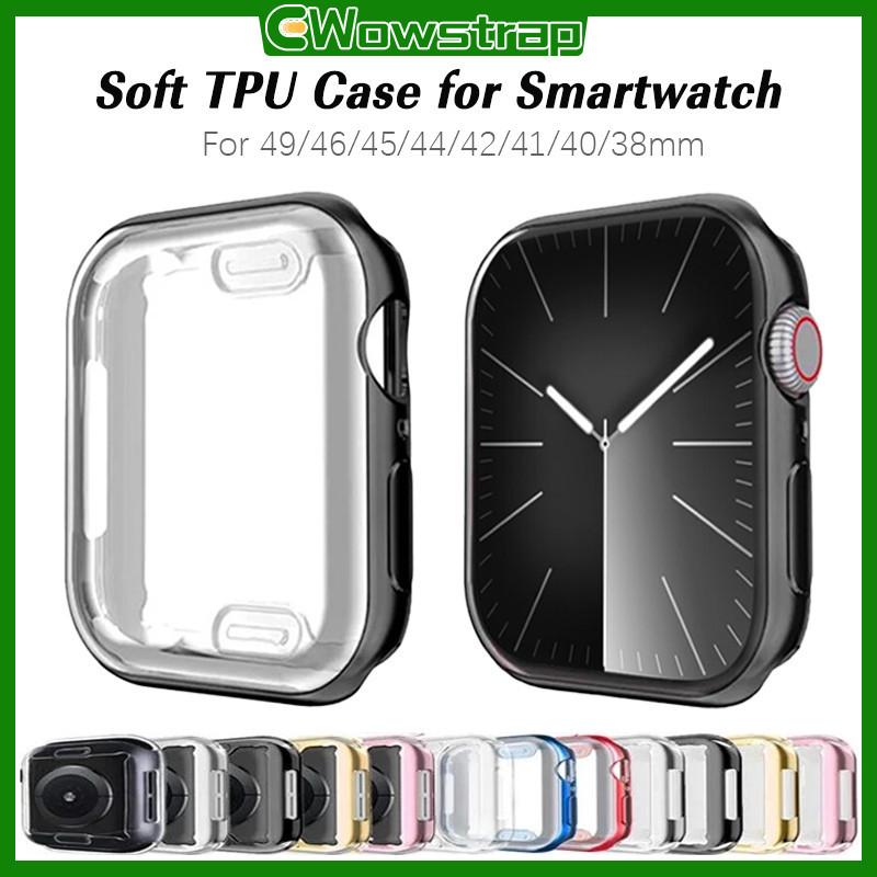 กรณี TPU อ่อน for iWatch Apple Watch Ultra/SE 3 2 Series 11 10 9 8 7 ป้องกันหน้าจอฝากกันชน for 49/46/45/44/42/41มม.