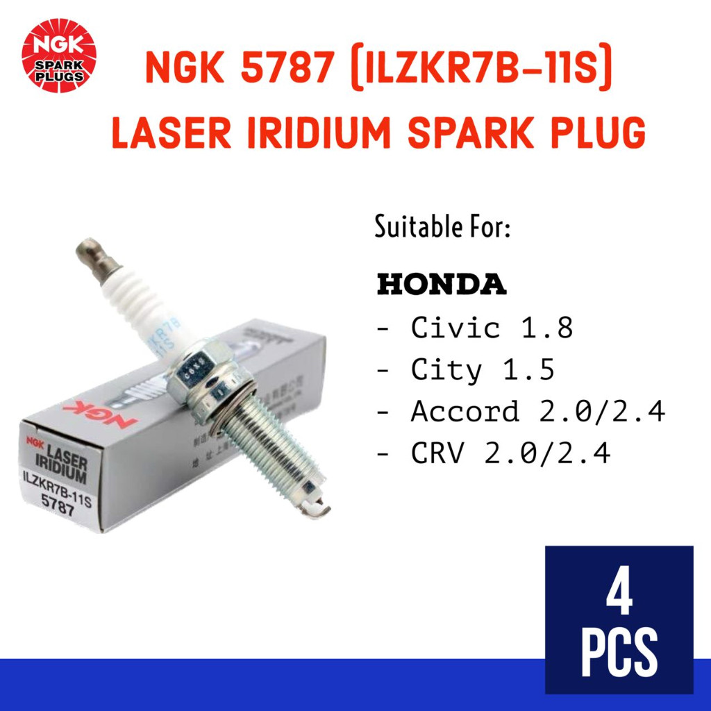 NGK 5787 (ILZKR7B-11S) IRIDIUM LASER PLUG - HONDA CIVIC/ CITY/ ACCORD/ CRV SPARK PLUG