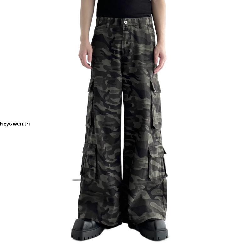 BARON "CADET" CAMO BAGGY CARGO กางเกงขากระบอกใหญ่ลายทหาร มีกระเป๋าคาร์โก้ กางเกงคาโม่