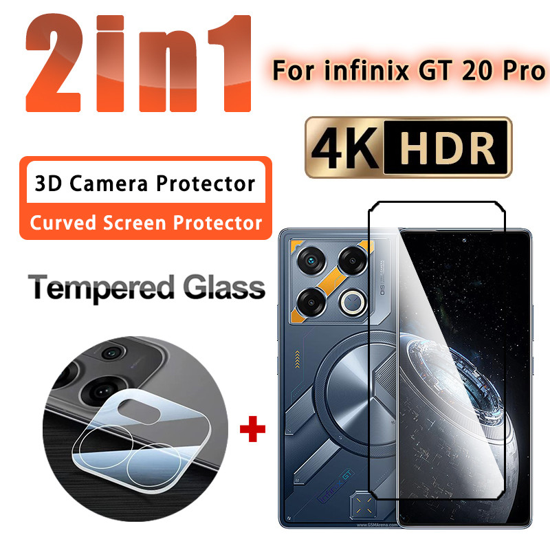 2 IN 1 ฟิล์มกระจกนิรภัย Infinix GT 20 Pro ฟิล์มแก้วสําหรับ Infinix GT 20 Pro 30 Pro 10 Pro 3D ฟิล์มก
