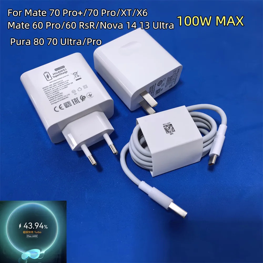 Original Honor 400 Pro 90 GT 100W Charger EU US USB A/C พอร์ต Super Charge อะแดปเตอร์ 1/1.5/2M 6A PD ประเภท C สําหรับ Magic 7 6 Pro V5