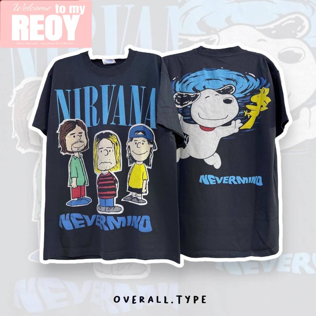 เสื้อวินเทจ เสื้อยึด ผ้าเทคโนโลยี Sorona จากอเมริกา พิมพ์ลาย Nirvana เสื้อยืด oversize เหมาะ ผู้หญิง และ ผู้ชาย a9