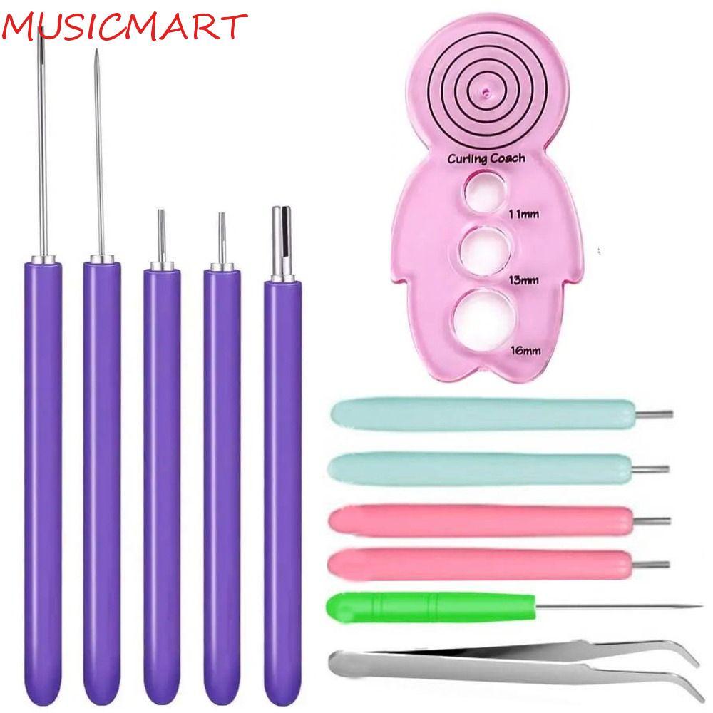MUSICMART 12PCS Quilling Needle Kit, Quilling Slotted Pen Paper Craft Paper Quilling Tools, Paper St