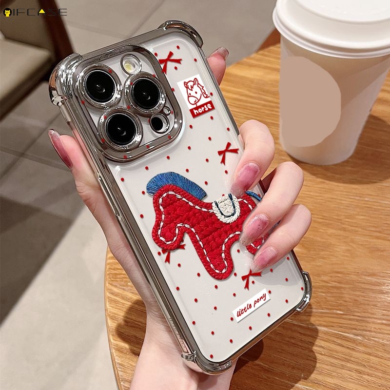 สําหรับ OPPO A6 Pro A5 A3 A2 Pro Max GT A6x A5x A5i A3x เคสโทรศัพท์ 2026 3D สเตอริโอสีแดงตุ๊กตาเย็บป