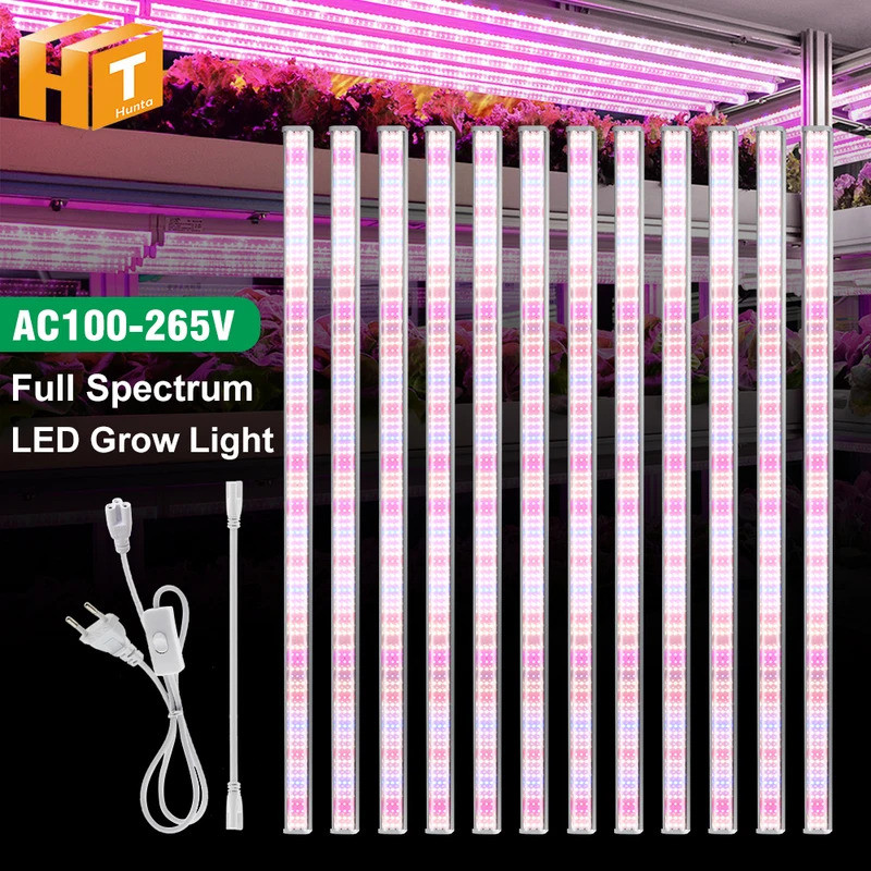 LED Grow Light Bar SMD2835 AC100-265V สําหรับพืชต้นไม้ผลไม้เต็มสเปกตรัม LED Grow Light สําหรับดอกไม้