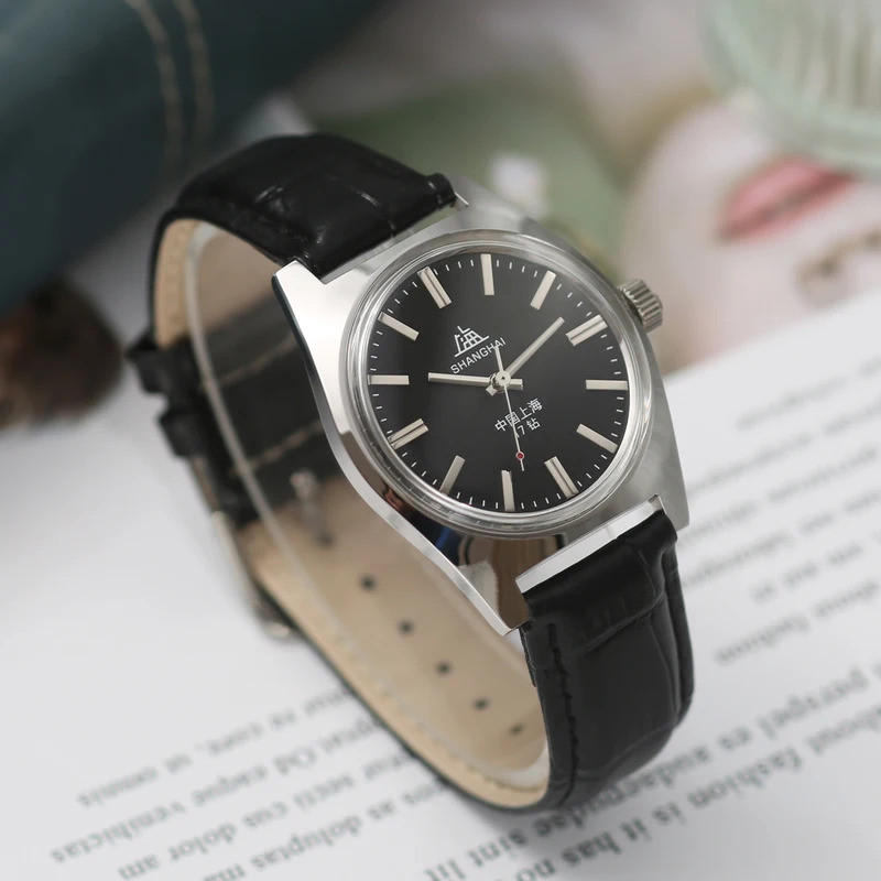 Shanghai 7120 Hand-Wind Mechanical Watch Men 36mm Retro Business Timepiece Classic Simple Look
