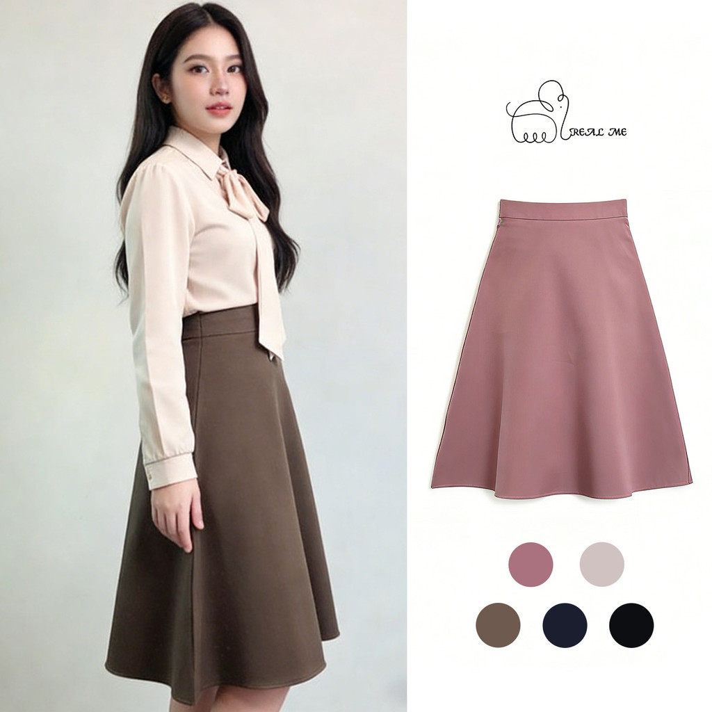 กระโปรงเอวยางยืด สไตล์ออฟฟิศ สวมใส่ทำงานได้