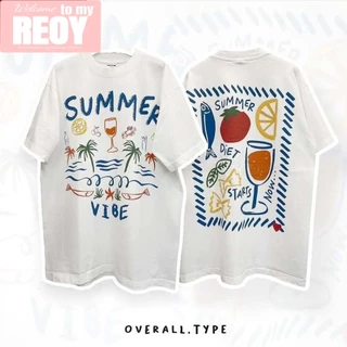เกาหลี เสื้อยึด ผ้าเทคโนโลยี Sorona จากอเมริกา พิมพ์ลาย pasta เสื้อยืด oversize เหมาะ ผู้หญิง และ ผู้ชาย
