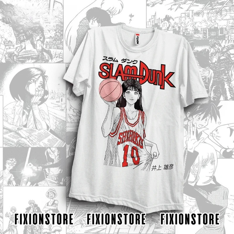 เสื้อยืดสําหรับ Anime Slam Manga Tee Grafik T Kemeja Anime T Vintaj TShirt Anime TShirt Vintage T เส