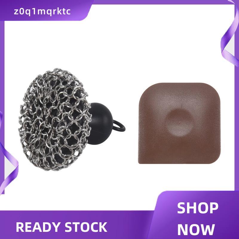 z0q1mqrktc เครื่องทําความสะอาดเหล็กหล่อ Chainmail Scrubber สีดํา 316 Chain Mail Scrubber