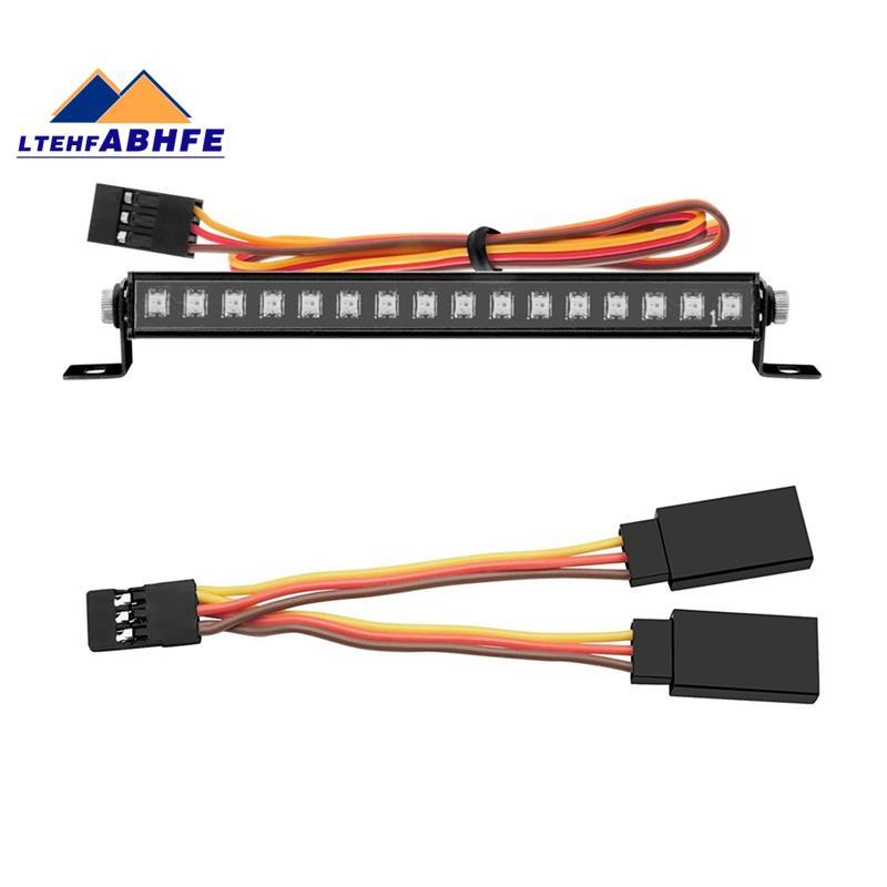 [ขายร้อน L]โลหะ 16 LED 8 โหมดหลังคาแถบแสงหลังคาโคมไฟอะไหล่อุปกรณ์เสริมสําหรับ TRX4M TRX4-M 1/18 RC C