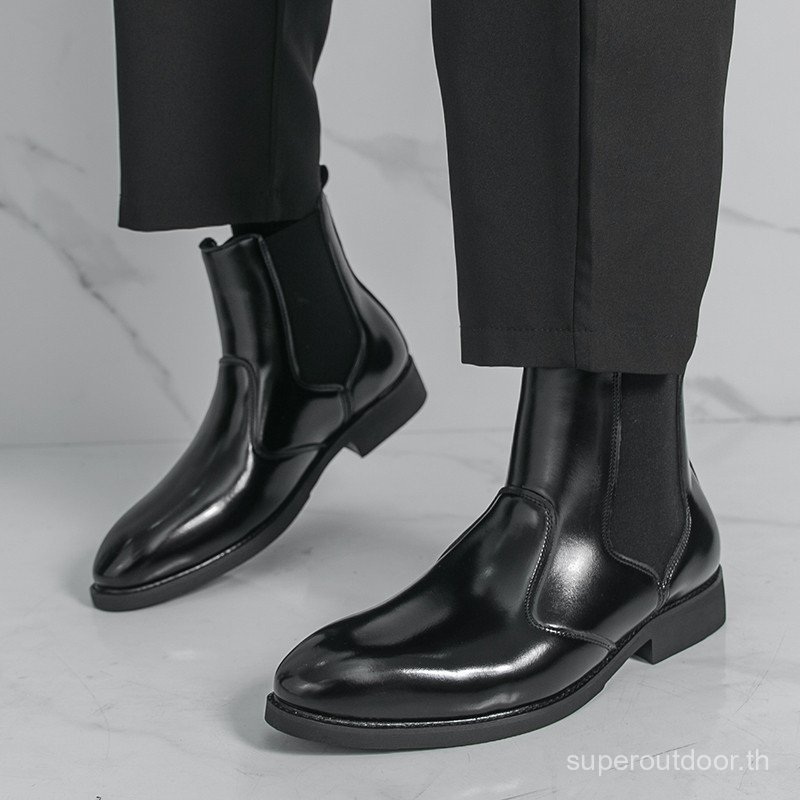 Fast Shipping Business Shoes Soft Classic Boots Mens Leather Shoes Motorcycle Boots KQBV