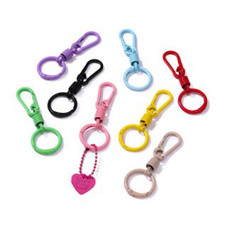 พวงกุญแจอัลลอยพ่นสี 30x85มม ตะขอสปริง+คาราบิเนอร์ สำหรับ DIY…