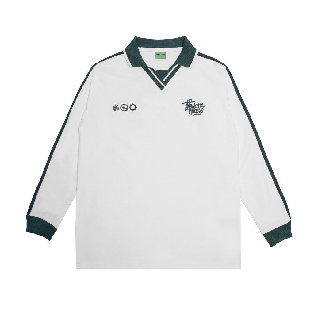 The Dons House HAMBURG WHITE - เสื้อโปโลพิมพ์ลายสกรีนลําลองสําหรับผู้ชายและผู้หญิง