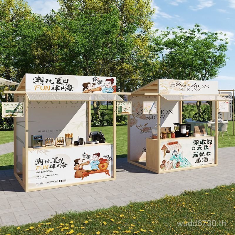 ขนม Gourmet Night Market Stall Rack กิจกรรมถนนเชิงพาณิชย์กลางแจ้งโปรโมชั่น Rack Display Rack ทิวทัศน