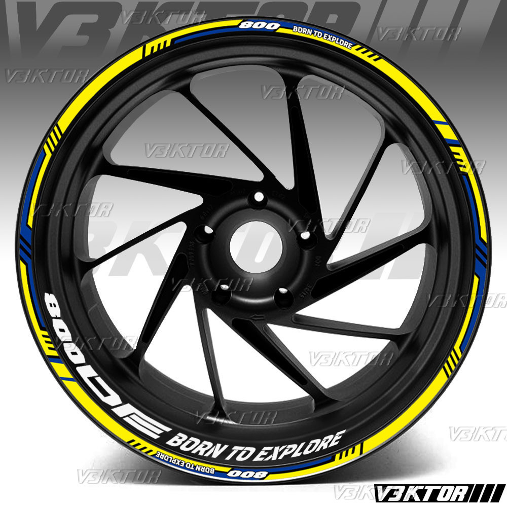 สติ๊กเกอร์ติดล้อรถจักรยานยนต์สะท้อนแสง Motocross Rim Stripe Decals สําหรับ V-Strom 800DE VStrom 800 