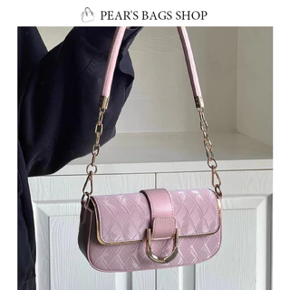 Pearsbags กระเป๋าสะพายแฟชั่น ความสง่างาม เวอร์ชั่นเกาหลีเรียบง่าย การออกแบบโซ่ สำหรับผู้หญิง กระเป๋าสวย