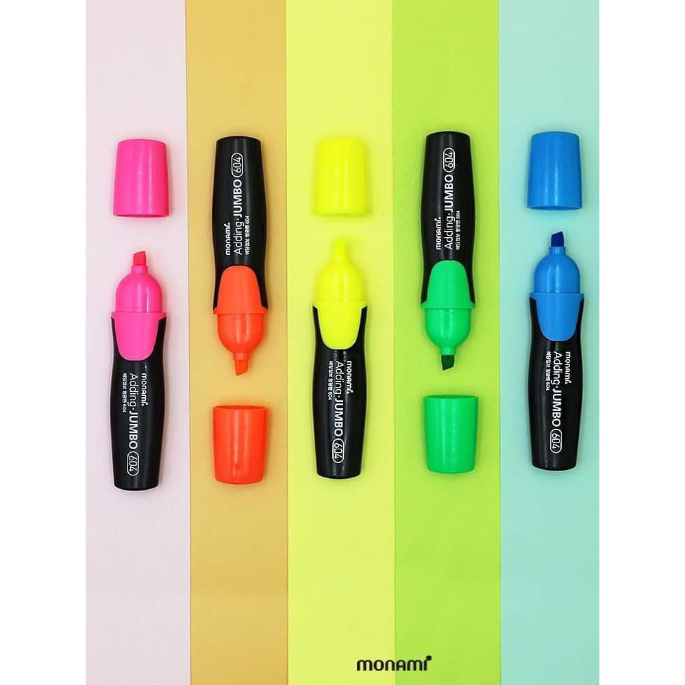 ไฮไลท์ปากกา Monami Highlighter นำเข้าจากเกาหลี Monami Highlighter ปากกาเน้นสี