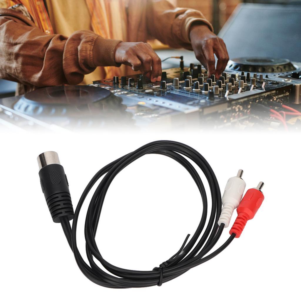 Puya ASHATA 7 PIN DIN to สาย 1 M 7Pin ชาย Din Plug 2 xRCA ปลั๊กเสียงคู่สเตอริโออะแดปเตอร์ AUX สำหรับ