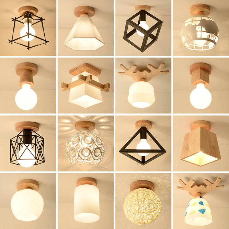 Aisle Light Simple Modern Corridor Light Nordic Personality Creative Entrance Light Natural Wood Hallway Bay Window Ceil