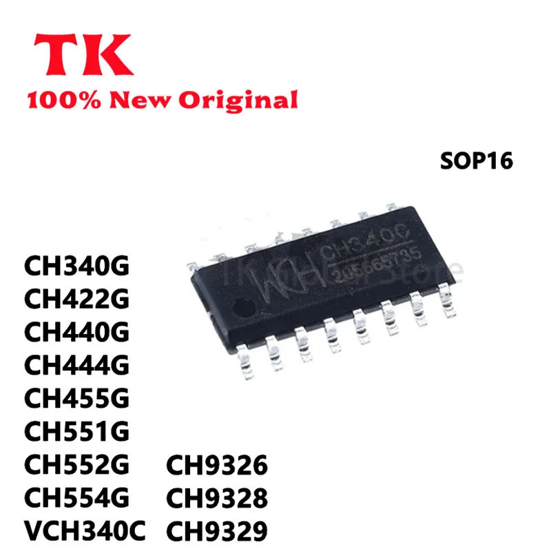 5 ชิ้น CH340C CH340G CH422G CH440G CH444G CH455G CH551G CH552G CH554G CH9326 CH9328 CH9329 SOP-16 US