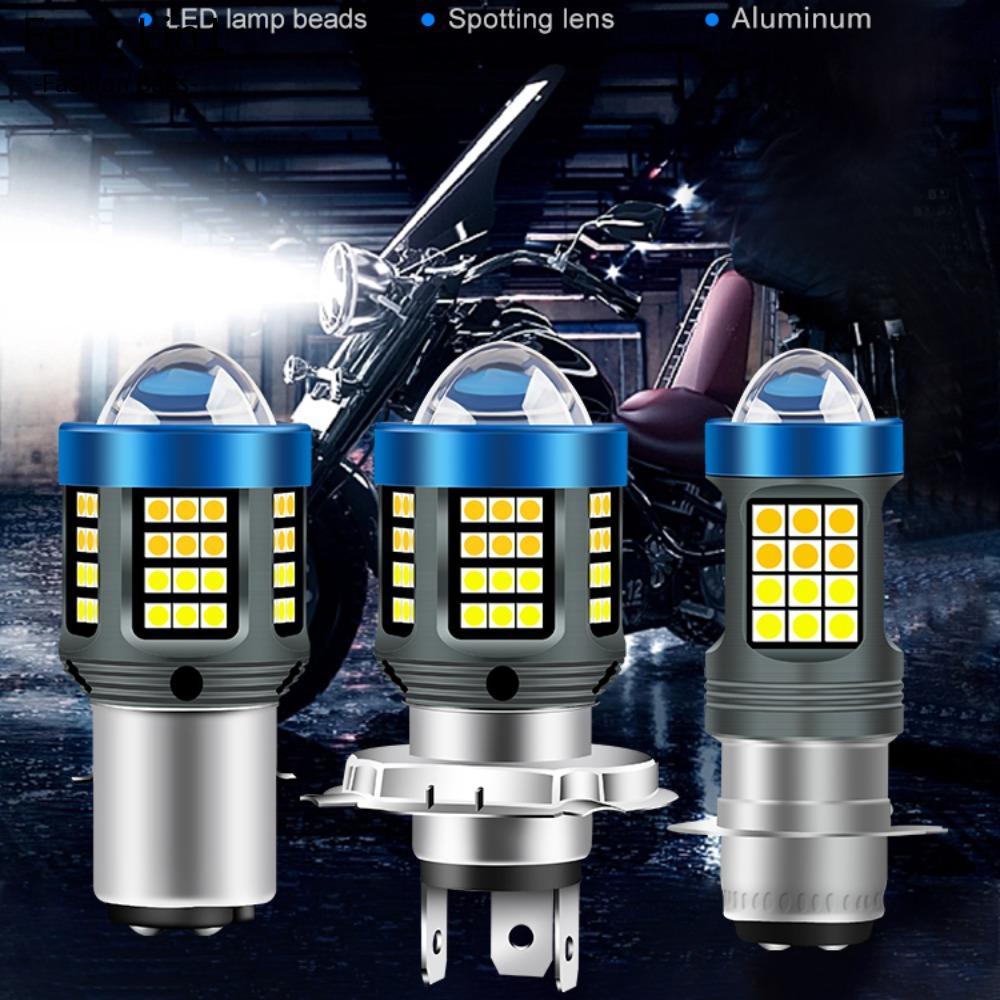 FENGLING หลอดไฟ LED, H4 BA20D P15D 1200LM Moto ไฟหน้า, 12V อุปกรณ์เสริมรถจักรยานยนต์ Dual สีหมอกโคมไฟ